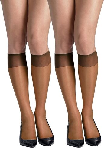 Hanes Women's Silk Reflections Toe Silky Sheer Knee-High Stockings in Kuwait