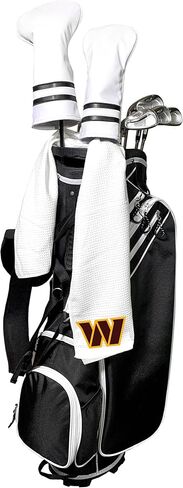 Team Golf NFL NFL Microfiber Towel - 16" X 40" (White) with Carabiner Clip, Premium Microfiber with Deep Waffle Pockets- Superior Water Absorption and Quick Dry Golf Cleaning Towel in Kuwait