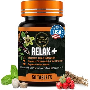 Valerian, Hawthorn & Peppermint Herbal Supplement - with Traditional Botanicals for Evening Routine, Digestive Comfort & Wellness Balance – Vegan, Non-GMO Tablets – Plant-Based Formula - 50 Tablets in Saudi Arabia
