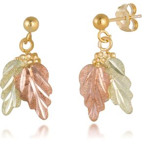 Black Hills 10k Gold Ball Post Earrings from Landstroms, 12k Gold Leaves in Saudi Arabia
