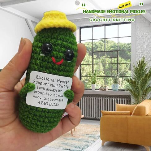 Positive Funny Potato Head with Card Mini Crochet Knitting for Handmade Emotional Support Pickled Gift Party Decoration Encouragement in Saudi Arabia