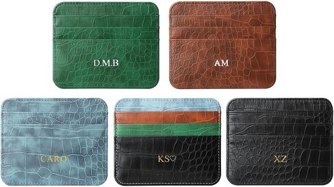 Personalisa Gold Silver Letters Ornets حامل بطاقة الائتمان ، محفظة PU Leather Ultra Slim Wallet ، حامي بطاقة CASE CASE CASEDIS in Kuwait