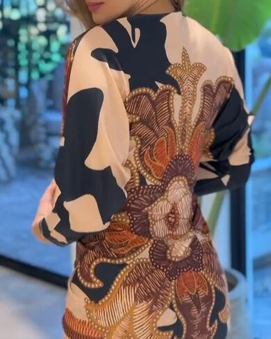 CHICME Women's Bodycon Long Sleeve Dress Casual Plunge V Neck Ruched Midi Dress Fall Bodycon Slit Office Work Dresses in Kuwait