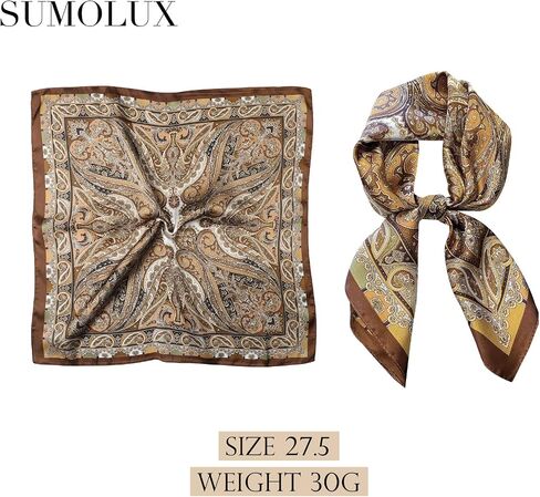 Sumolux Head Hair وشاح للنساء مثل Satin Silk وشاح Bandana الشعر ليلت أحواض مربعة كبيرة 27.5 " in Kuwait