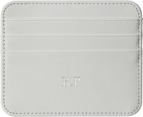 Personalisa Gold Silver Initial letters Credit Card Holder Wallet, PU Leather Ultra Slim Wallet, Thin Minimalist Credit Card Case Card Protector, Front Pocket Wallets for Men, Women (cro-brown) in Saudi Arabia
