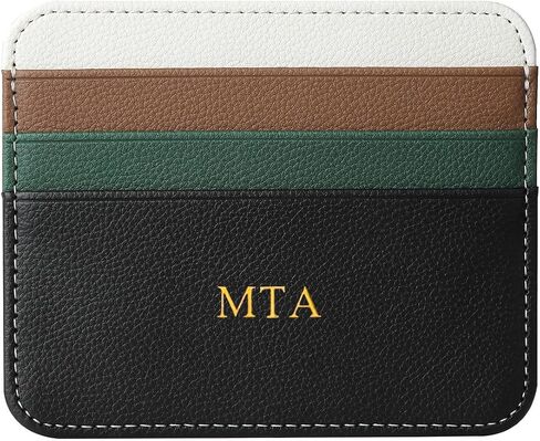 Personalisa Gold Silver Letters Ornets حامل بطاقة الائتمان ، محفظة PU Leather Ultra Slim Wallet ، حامي بطاقة CASE CASE CASEDIS in Kuwait