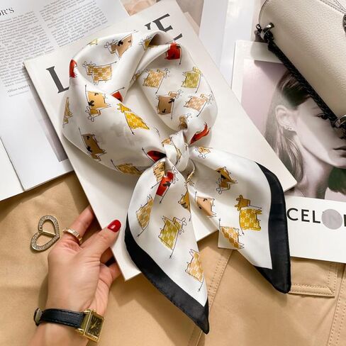 Sumolux Head Hair وشاح للنساء مثل Satin Silk وشاح Bandana الشعر ليلت أحواض مربعة كبيرة 27.5 " in Kuwait