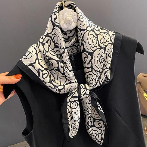 Sumolux Head Hair وشاح للنساء مثل Satin Silk وشاح Bandana الشعر ليلت أحواض مربعة كبيرة 27.5 " in Kuwait