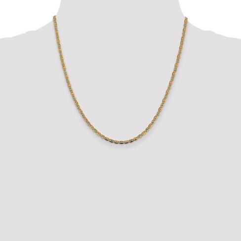 14K Tri-Color Gold 2.75mm Valentino Chain Necklace in Saudi Arabia