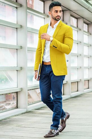 Men's Blazer 2 Button Long Sleeve Regular Fit Suit Sport Coat Jacket Business Lightweight Casual Sport Coat in Saudi Arabia