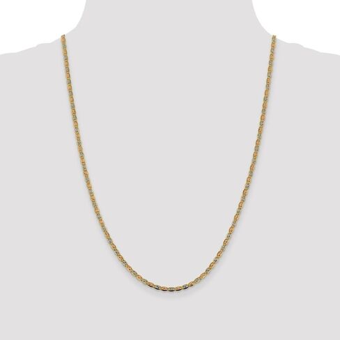 14K Tri-Color Gold 2.75mm Valentino Chain Necklace in Saudi Arabia