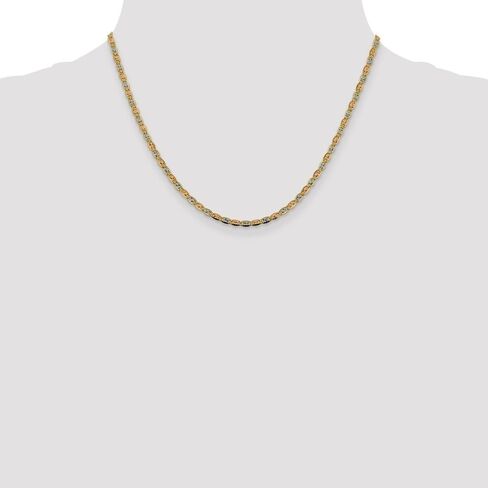 14K Tri-Color Gold 2.75mm Valentino Chain Necklace in Saudi Arabia