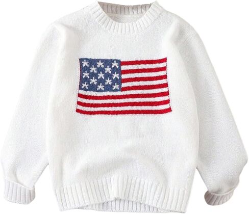 Gorglitter Girl's American Sweater Sweater Sweater Crewneck Long Sleeve Teps Pullover Tops in Saudi Arabia