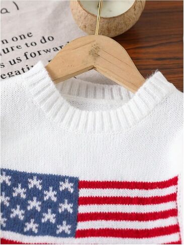 Gorglitter Girl's American Sweater Sweater Sweater Crewneck Long Sleeve Teps Pullover Tops in Saudi Arabia