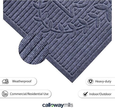 Calloway Mills 106432436 Poly Hello Indoor/Outdoor Mat, 24" x 36", Black in Saudi Arabia