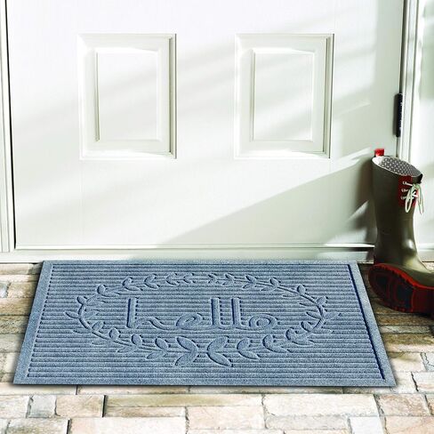 Calloway Mills 106432436 Poly Hello Indoor/Outdoor Mat, 24" x 36", Black in Saudi Arabia
