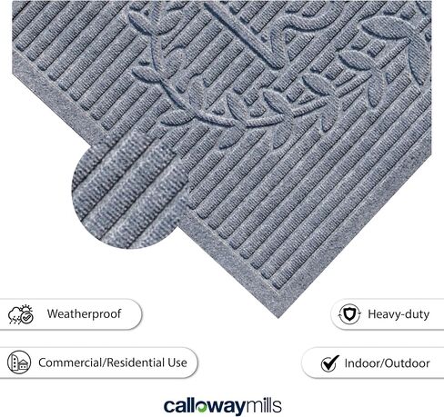 Calloway Mills 106432436 Poly Hello Indoor/Outdoor Mat, 24" x 36", Black in Saudi Arabia