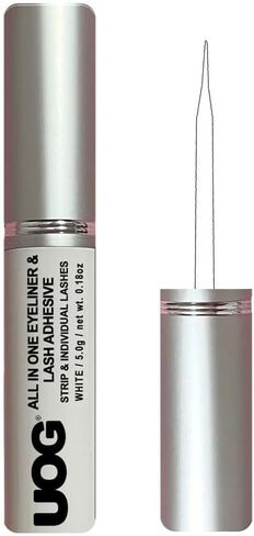 غراء لاصق للرموش من UOG - ثبات قوي للغاية لمدة تصل إلى 5 أيام. مقاوم للماء، لا يسبب الحساسية، عديم الرائحة. غراء تطويل الرموش الصناعية بالفرشاة، تركيبة الكل في واحد. (أسود) in Kuwait