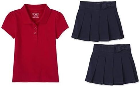 The Children's Place Baby Girls 'and Toddler Short Sleeve Pique Pique Pique and Plate Skorts Bundle ، 4T in Saudi Arabia