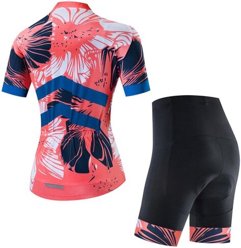Women's Cycling Jersey Set Breathable Road Bike Shirts Kit Short Sleeve Cycling Clothing with Gel Padded Bib Shorts in Kuwait