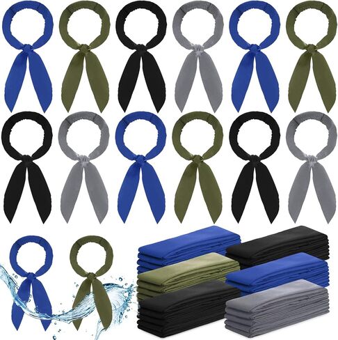 Ice Cooler Scarf Cooling Neck Wraps Cooling Bandana Cooling Headbands for Men Women Neck Cooling Wraps Bandanas for Summer (12 Pieces,Classic Style) in Saudi Arabia