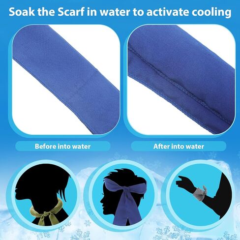 Ice Cooler Scarf Cooling Neck Wraps Cooling Bandana Cooling Headbands for Men Women Neck Cooling Wraps Bandanas for Summer (12 Pieces,Classic Style) in Saudi Arabia