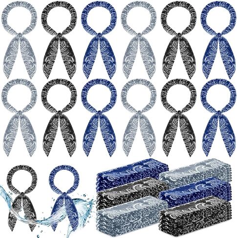 Ice Cooler Scarf Cooling Neck Wraps Cooling Bandana Cooling Headbands for Men Women Neck Cooling Wraps Bandanas for Summer (12 Pieces,Classic Style) in Saudi Arabia