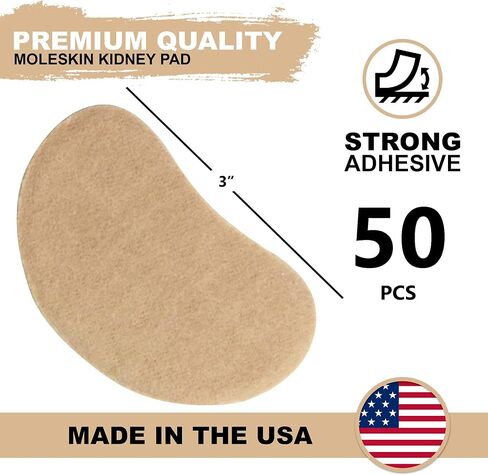 Adhesive Moleskin for Feet - Blister Bandages Precut Kidney Metatarsal Pads - 3" - Callus, Heel, Corns, Blister Prevention, Shoe Friction - 5 pairs (10 Pieces) in Kuwait
