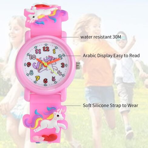 Child's love Kids Waterproof Watch, 3D Cartoon Design, Girls Digital Wristwatch, Ages 3-12 in Kuwait