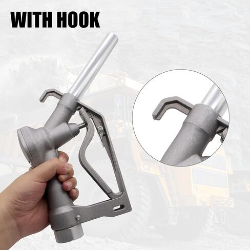 Gray 3/4" NPT Inlet Manual Fuel Nozzle 15/16 Inches Spout Outlet with Two-Speed Automatic Padlock, Max Flow Rate 26 GPM / 98 L/Min, Max Pressure 50 PSI, Suitable with Gasoline Diesel in Saudi Arabia