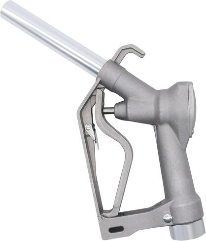 Gray 3/4" NPT Inlet Manual Fuel Nozzle 15/16 Inches Spout Outlet with Two-Speed Automatic Padlock, Max Flow Rate 26 GPM / 98 L/Min, Max Pressure 50 PSI, Suitable with Gasoline Diesel in Saudi Arabia