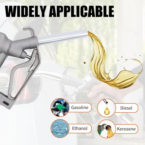 Gray 3/4" NPT Inlet Manual Fuel Nozzle 15/16 Inches Spout Outlet with Two-Speed Automatic Padlock, Max Flow Rate 26 GPM / 98 L/Min, Max Pressure 50 PSI, Suitable with Gasoline Diesel in Saudi Arabia