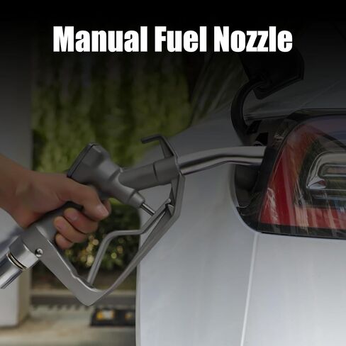 Gray 3/4" NPT Inlet Manual Fuel Nozzle 15/16 Inches Spout Outlet with Two-Speed Automatic Padlock, Max Flow Rate 26 GPM / 98 L/Min, Max Pressure 50 PSI, Suitable with Gasoline Diesel in Saudi Arabia