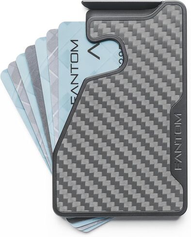 FANTOM X Card Fanning Wallet, RFID Aluminum Card Holder, Carbon, Extra Slim Size Holds 4-7 Cards (Carbon Fiber, Extra Slim 4-7) in Saudi Arabia