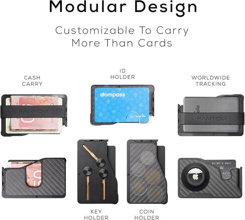 FANTOM X Card Fanning Wallet, RFID Aluminum Card Holder, Carbon, Extra Slim Size Holds 4-7 Cards (Carbon Fiber, Extra Slim 4-7) in Saudi Arabia