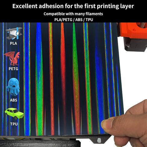 3D Printer Platform for Prussa Original I3 MK3 MK3S MK3S+ MK4 253.8x241mm: Powder-Texture PEI PET Build Plate Fit for 3D Printing Project Spring Steel Sheet Removable and Flexible Bczamd in Saudi Arabia