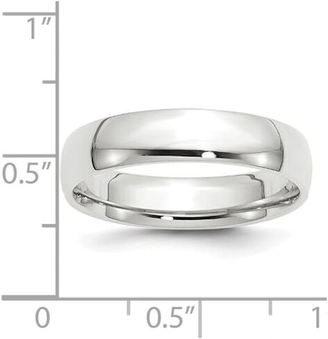 Solid 10k White Gold 5mm Comfort Fit Wedding Band in Saudi Arabia