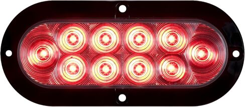 Optronics STL88RCPGP Clear Lens with Red Diodes 6" Oval Sealed LED Light for Surface Mount in Saudi Arabia