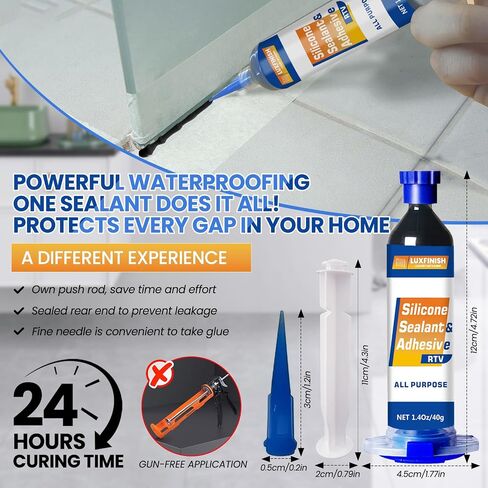 RTV Silicone Sealant, 100% Waterproof & Flexible All-Purpose Silicone Caulk for Bathroom, Kitchen, Window, RV & Home - Black(1.4oz/40g) in Saudi Arabia