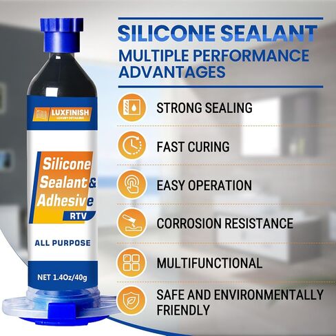 RTV Silicone Sealant, 100% Waterproof & Flexible All-Purpose Silicone Caulk for Bathroom, Kitchen, Window, RV & Home - Black(1.4oz/40g) in Saudi Arabia