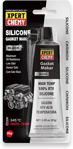 RTV Silicone Gasket Maker, High Temp Silicone Sealant for Automotive, Anti-Freeze RTV Resist Oil for Bonding Internal Combustion, Steam Turbines, Engines, Gearboxes, Pumps, Black in Saudi Arabia