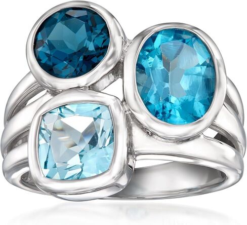 Ross-Simons 4.00 ct. t.w. Tonal Blue Topaz Ring in Sterling Silver in Saudi Arabia