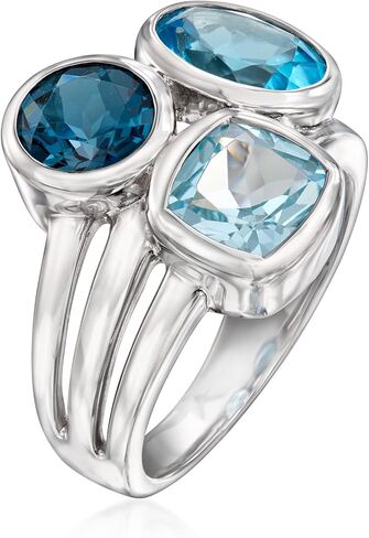 Ross-Simons 4.00 ct. t.w. Tonal Blue Topaz Ring in Sterling Silver in Saudi Arabia