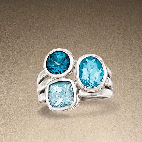 Ross-Simons 4.00 ct. t.w. Tonal Blue Topaz Ring in Sterling Silver in Saudi Arabia