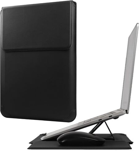 Laptop Sleeve with Stand and Mouse Pad Leather Laptop Case Notebook Computer Protective Cover for MacBook Air/Pro Dell Lenovo ThinkPad HP Samsung Chromebook (Galaxy Pink, 15-16 inch) in Kuwait