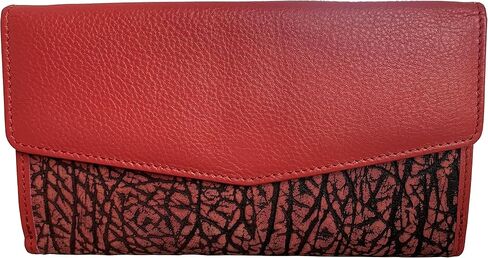 Baroncelli Leather Wallets For Women Size Large (red plain big) in Kuwait
