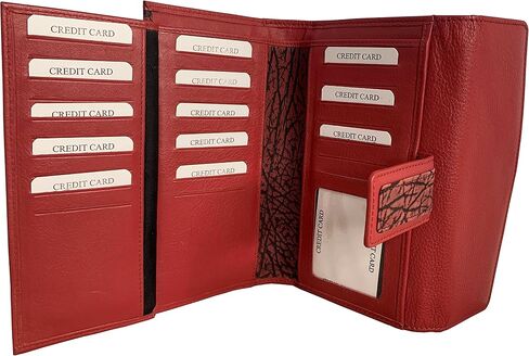 Baroncelli Leather Wallets For Women Size Large (red plain big) in Kuwait