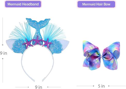 ملاب عيد ميلاد Mermaid للفتيات - تنورة توتو ، قميص ، وشاح الساتان وعصابة الرأس in Kuwait