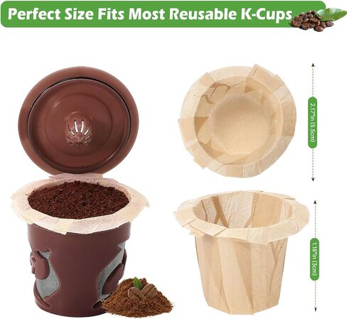 Disposable Coffee Paper Filters Replacement Kerig Filter Fit All Keurig Single Serve Filter Brands Compatible with Reusable Single Serve Pods Keurig Coffee Maker(200 count With Lid) in Saudi Arabia