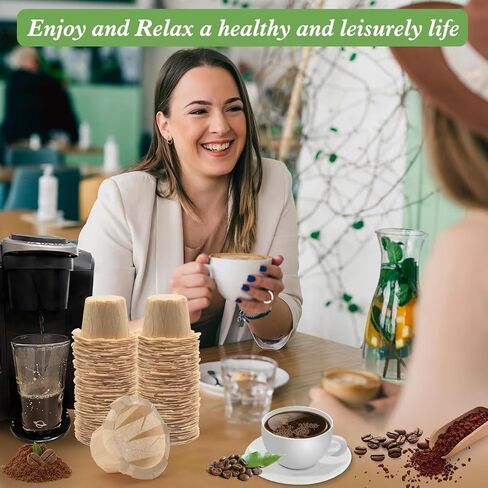 Disposable Coffee Paper Filters Replacement Kerig Filter Fit All Keurig Single Serve Filter Brands Compatible with Reusable Single Serve Pods Keurig Coffee Maker(200 count With Lid) in Saudi Arabia